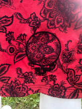 Load image into Gallery viewer, Sz XL red and black ombré SYF embroidered swim trunks