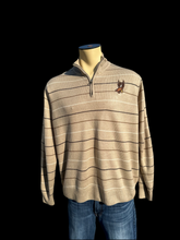 Load image into Gallery viewer, Sz XL Dire Wolf embroidered 1/4 zip sweater