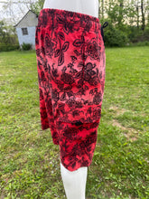 Load image into Gallery viewer, Sz XL red and black ombré SYF embroidered swim trunks
