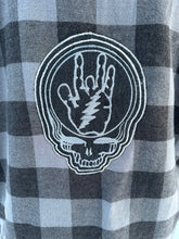 Load image into Gallery viewer, Sz XXL Touch of Grey plaid quilted flannel jacket with sherpa lining