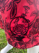Load image into Gallery viewer, Sz XL red and black ombré SYF embroidered swim trunks