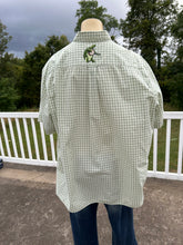 Load image into Gallery viewer, 4XL Green plaid embroidered Terrapin button down