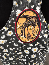 Load image into Gallery viewer, Sz XL Red Daisy denim overall dress