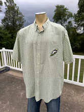 Load image into Gallery viewer, 4XL Green plaid embroidered Terrapin button down