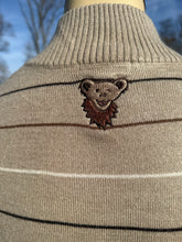 Load image into Gallery viewer, Sz XL Dire Wolf embroidered 1/4 zip sweater