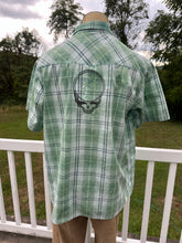 Load image into Gallery viewer, Sz XXL Men’s embroidered Alligator pearl snap