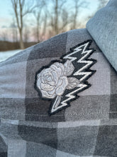 Load image into Gallery viewer, Sz XXL Touch of Grey plaid quilted flannel jacket with sherpa lining