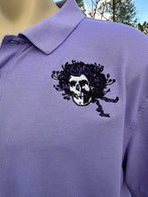 Load image into Gallery viewer, Sz XL purple embroidered Bertha polo
