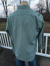 Load image into Gallery viewer, Sz XL Steal Your Luck plaid button down oxford with custom embroidery
