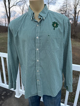 Load image into Gallery viewer, Sz XL Steal Your Luck plaid button down oxford with custom embroidery
