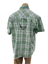 Load image into Gallery viewer, Sz XXL Men’s embroidered Alligator pearl snap
