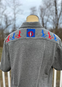 Sz XXL embroidered Lizards  shirt