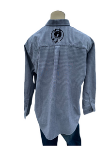 Sz 2XL Black and grey embroidered button down