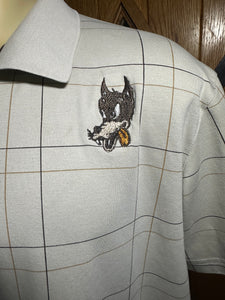 Sz XL embroidered wolf polo
