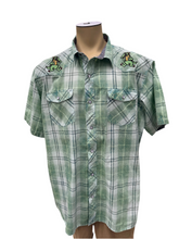 Load image into Gallery viewer, Sz XXL Men’s embroidered Alligator pearl snap
