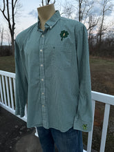 Load image into Gallery viewer, Sz XL Steal Your Luck plaid button down oxford with custom embroidery

