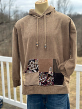Load image into Gallery viewer, Sz L patchwork corduroy pullover hoodie
