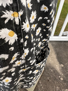 Sz XL Red Daisy denim overall dress