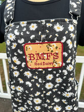 Load image into Gallery viewer, Sz XL Red Daisy denim overall dress
