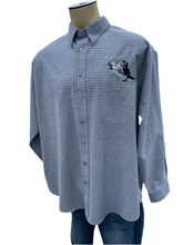 Load image into Gallery viewer, Sz 2XL Black and grey embroidered button down
