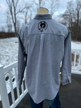 Load image into Gallery viewer, Sz 2XL Black and grey embroidered button down
