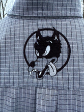 Load image into Gallery viewer, Sz 2XL Black and grey embroidered button down
