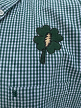 Load image into Gallery viewer, Sz XL Steal Your Luck plaid button down oxford with custom embroidery

