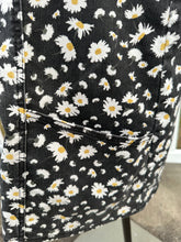 Load image into Gallery viewer, Sz XL Red Daisy denim overall dress
