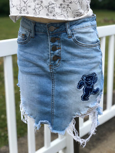 Sz M denim bear skirt