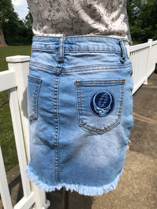 Sz M denim bear skirt