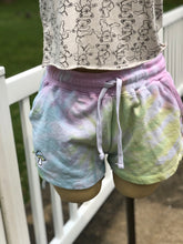 Load image into Gallery viewer, Sz M tie dyed embroidered mushroom shorts
