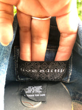 Load image into Gallery viewer, Rolling Stones upcycled Rock n Roll embroidered vest - women&#39;s Sz L

