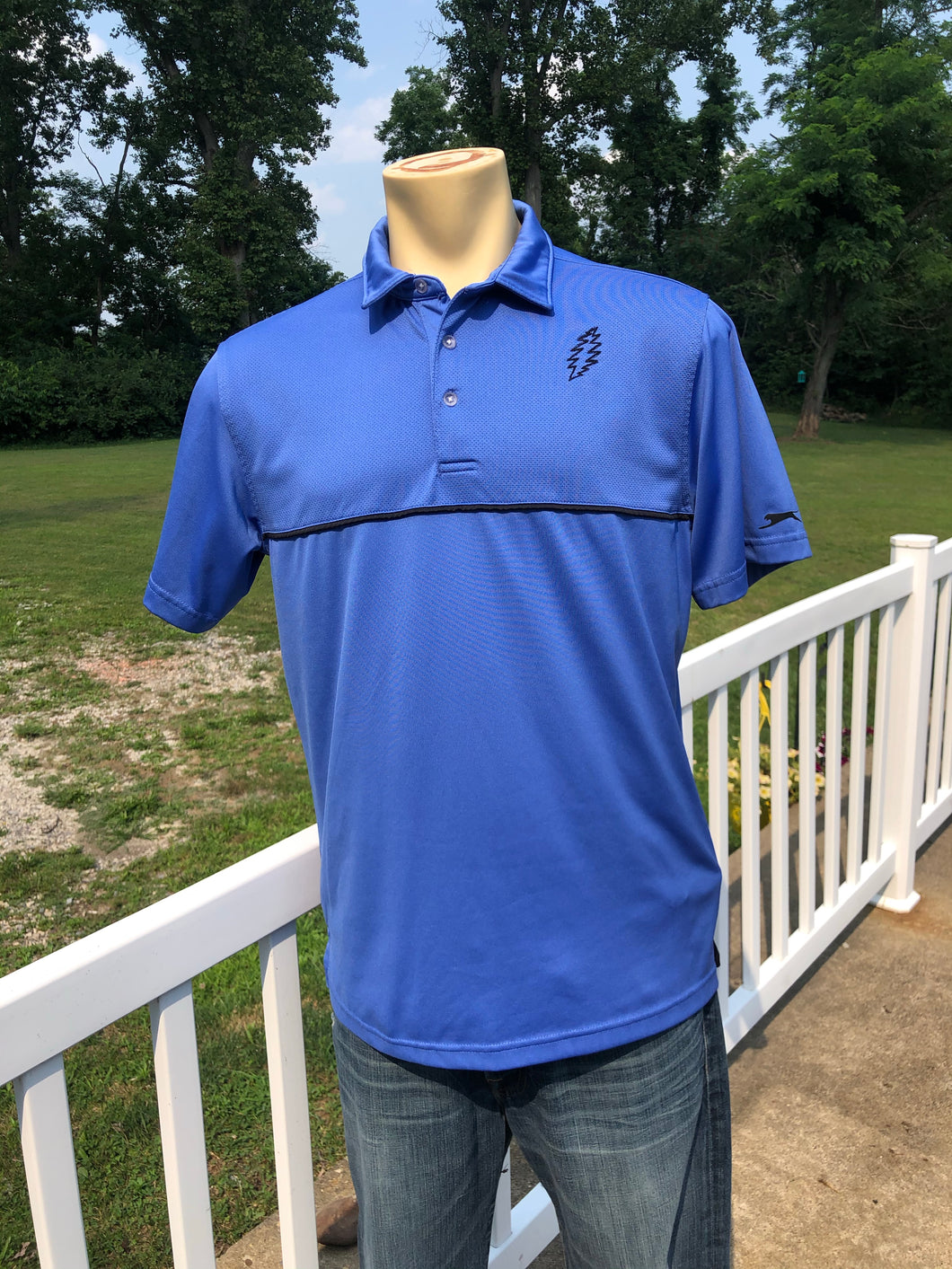 Grateful Dead bolt embroidered golf shirt