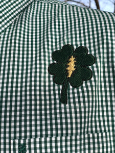 Sz L Lucky Lightning embroidered button up shirt