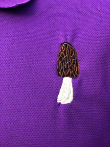 Sz M morel mushroom polo