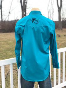 Custom embroidered vintage High Noon pearl snap western