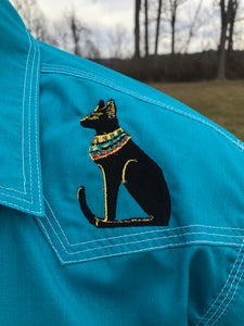 Custom embroidered vintage High Noon pearl snap western