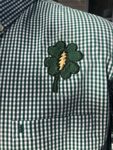 Sz L Lucky Lightning embroidered button up shirt