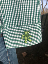 Load image into Gallery viewer, Sz L Lucky Lightning embroidered button up shirt
