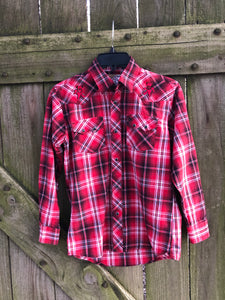 Child’s size 8-10 embroidered pearly snap western