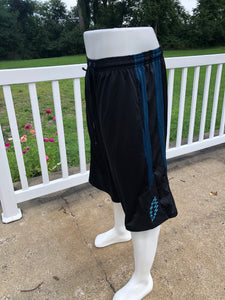 Sz XXL Black and teal blue bolt shorts