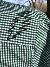 Load image into Gallery viewer, Sz L Lucky Lightning embroidered button up shirt
